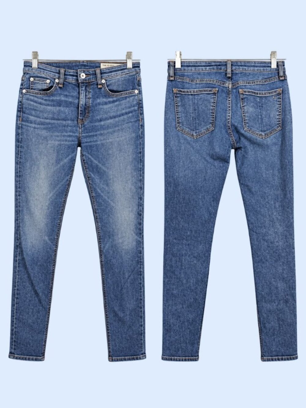 Rag & Bone Jeans Womens 27 Blue Medium Wash BAXHILL Skinny Mid Rise Stretch